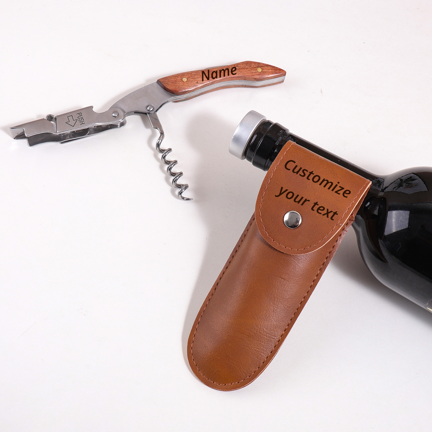 Industrial Acrylic Laser Cutter - Personalized Custom Name Wine Opener Wooden