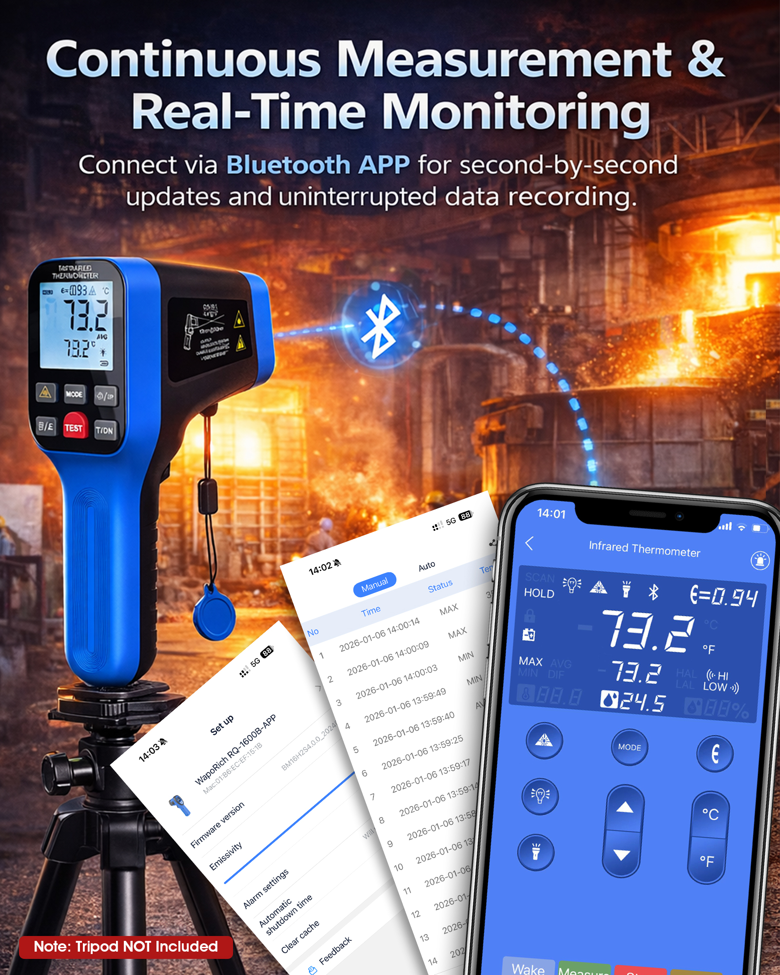 1600B-APP Infrared Thermometer – обзор и цена Industrial Laser Gun