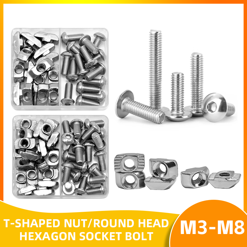 T-Nuts Screws Kit T Track Nut  – обзор и цена Aluminum T-Slot Profile