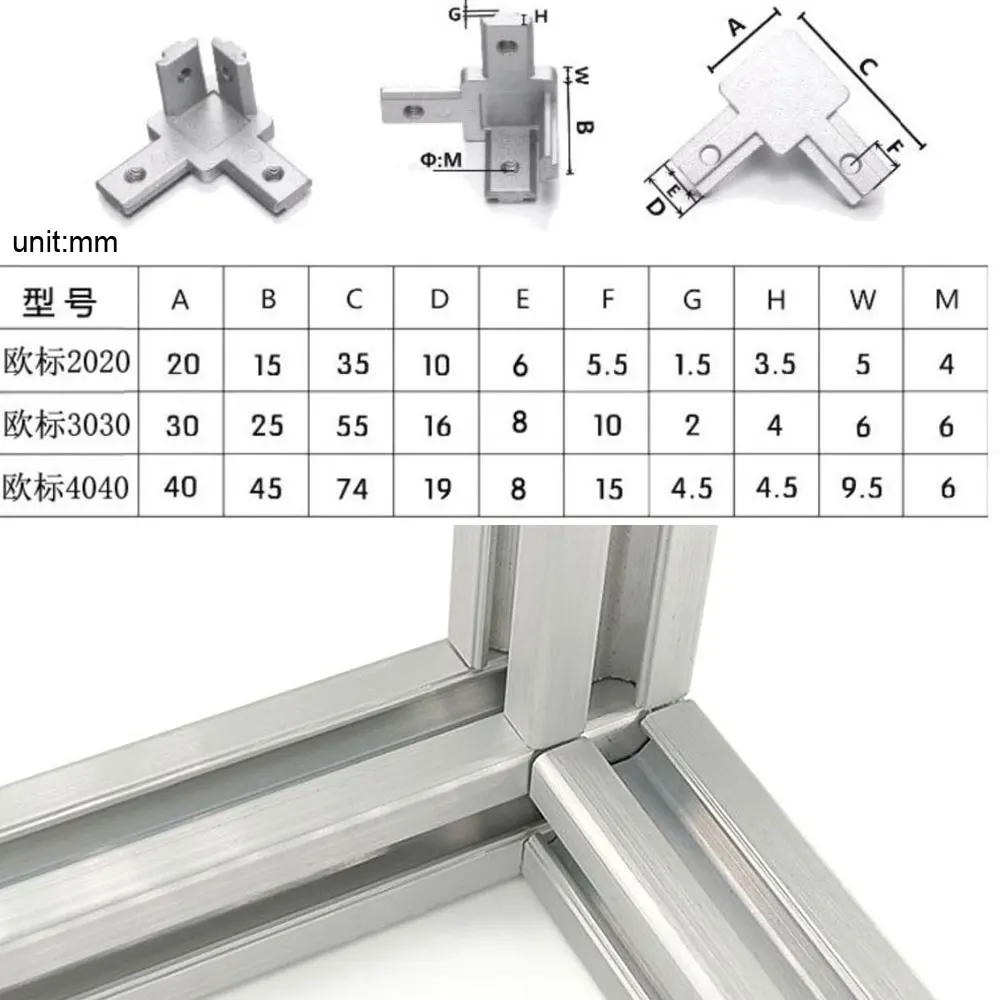10 Pcs 3 Way Corner Bracket Co – обзор и цена Aluminum T-Slot Profile