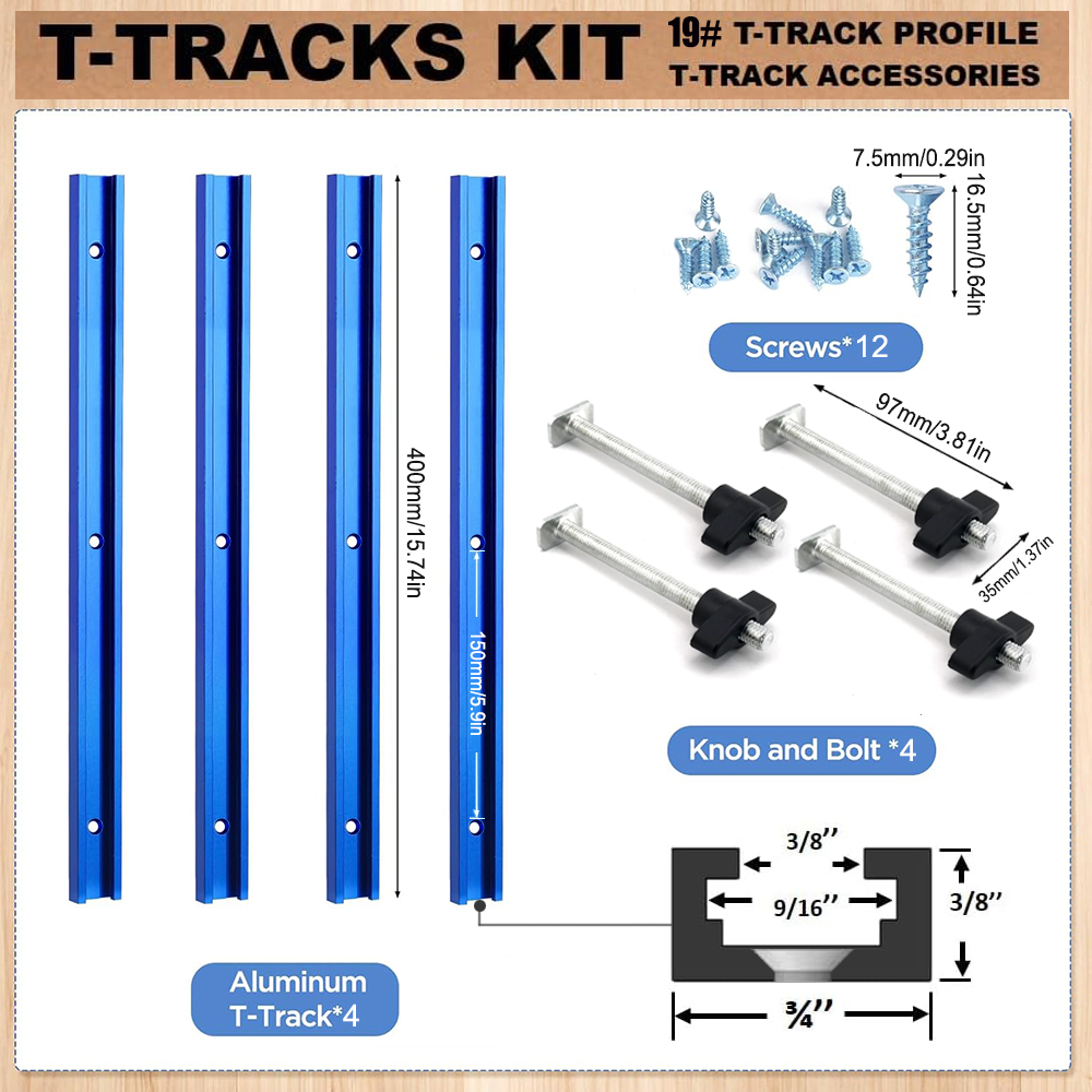 Woodworking 19# T-track Kit an – обзор и цена Aluminum T-Slot Profile