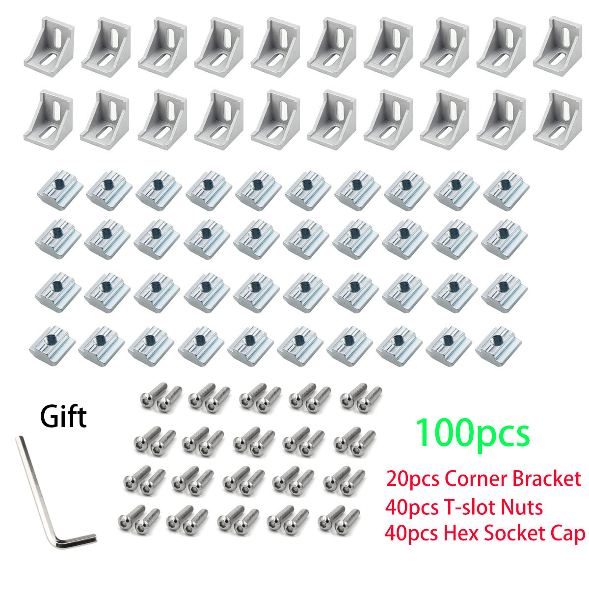 100pcs 2020 Aluminum Profile C – обзор и цена Aluminum T-Slot Profile