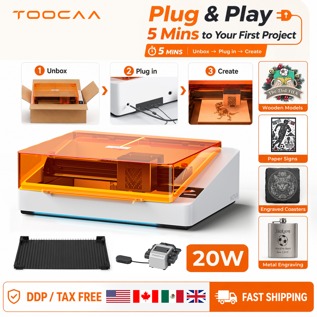 TOOCAA NOVA 20W Beginner-Frien – обзор и цена Industrial Laser Cutting Machine